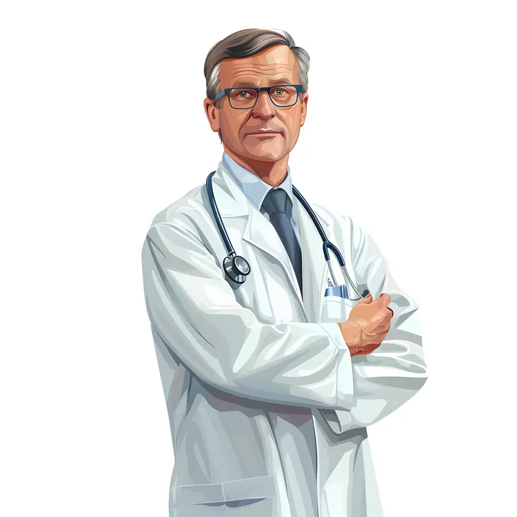Doctor with Glasses and Folded Arms