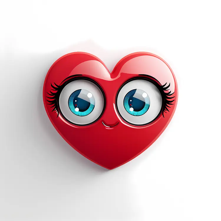 Red Heart Eyes Emoji with Blue Eyes