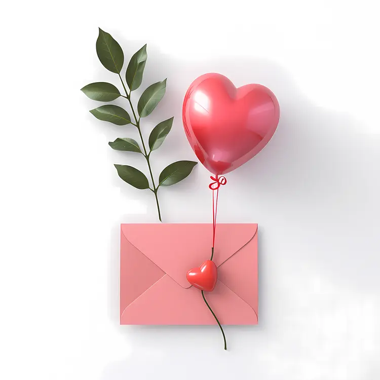 Heart Balloon with Envelope
