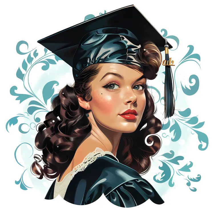 Elegant Graduate in Cap and Gown