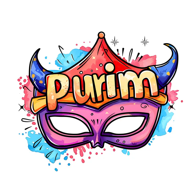 Colorful Purim Festival Mask