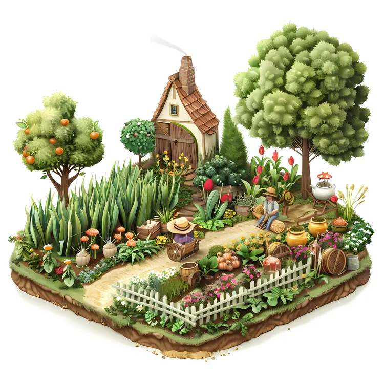 Charming Garden House with Lush Vegetation