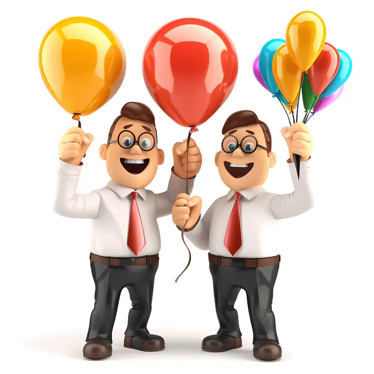 Men Holding Balloons