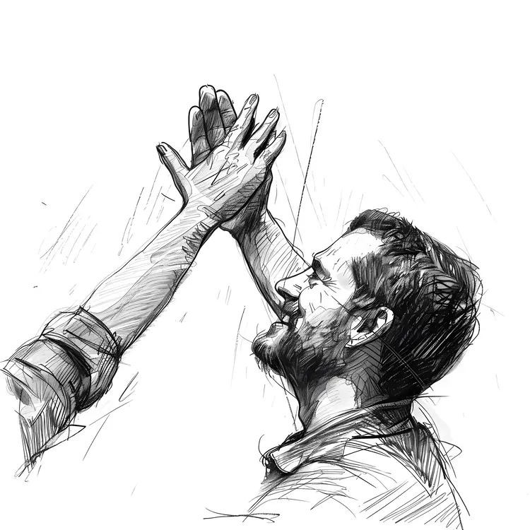 High Five Gesture Sketch