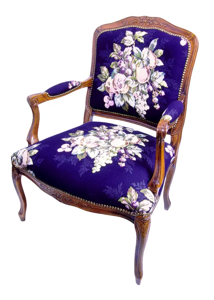 Elegant Purple Floral Armchair