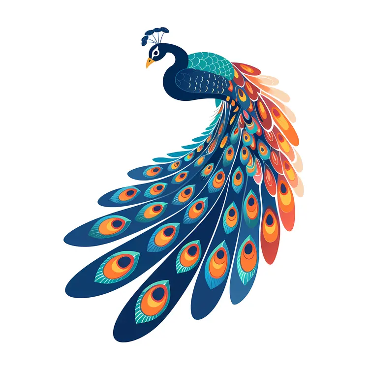Colorful Peacock with Majestic Feathers