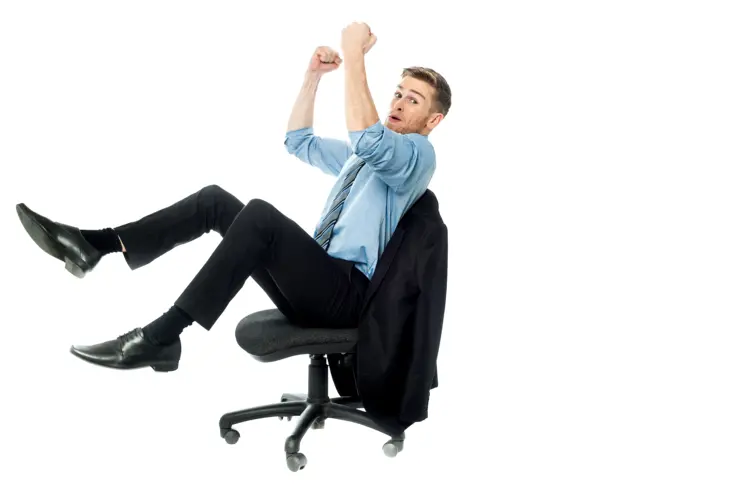 Man Rolling on Office Chair