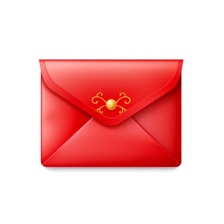 Red envelope with gold button