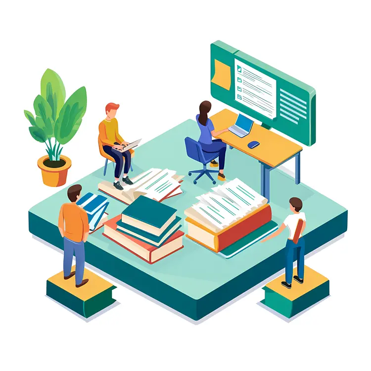 Students Learning with Books and Technology