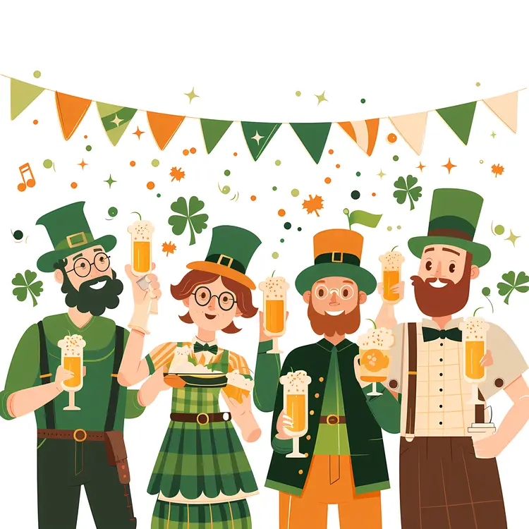 Group of Friends Celebrating St. Patrick's Day