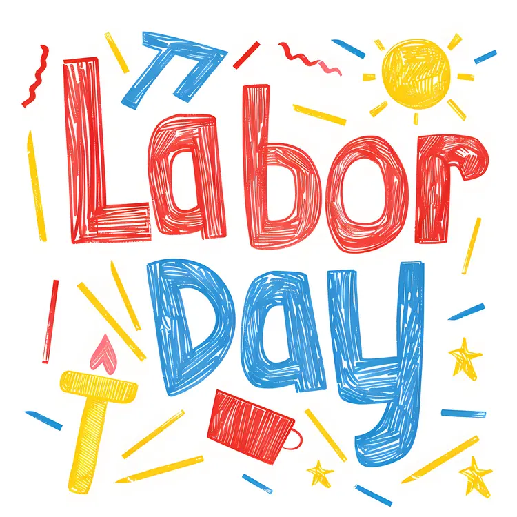 Colorful Labor Day Doodle Art