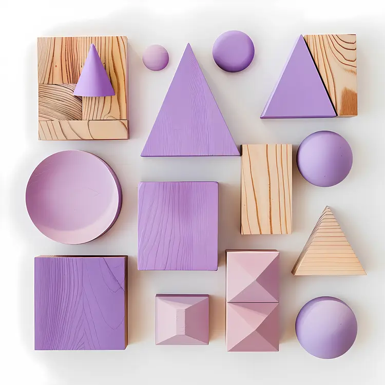 Colorful Geometric Wooden Blocks