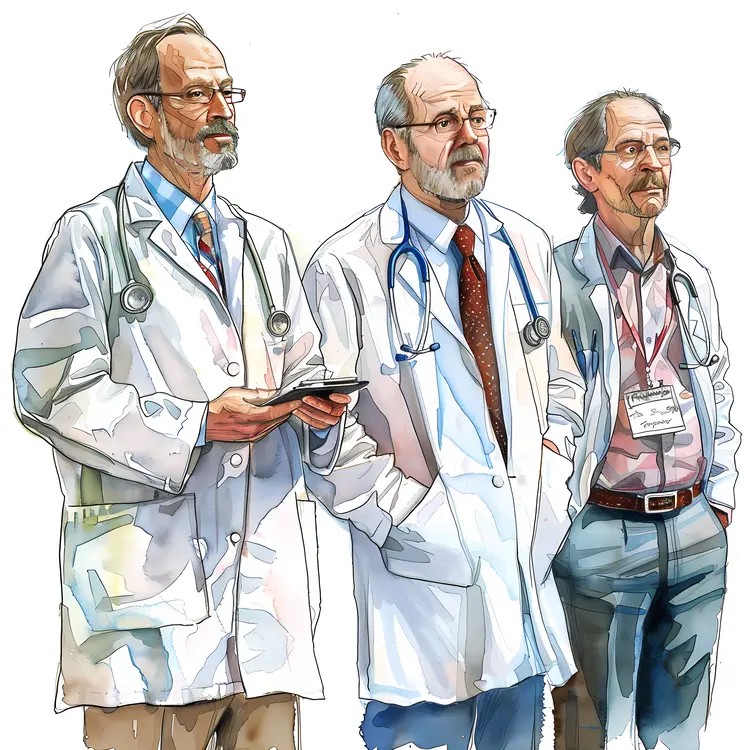 Three Doctors with Stethoscopes