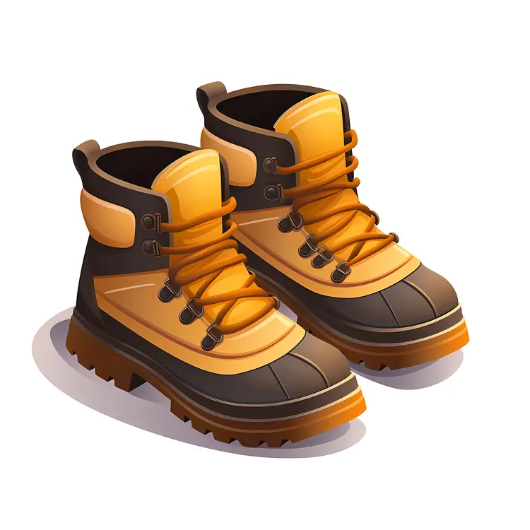 Brown and Yellow Hiking Boots for Outdoor Adventures