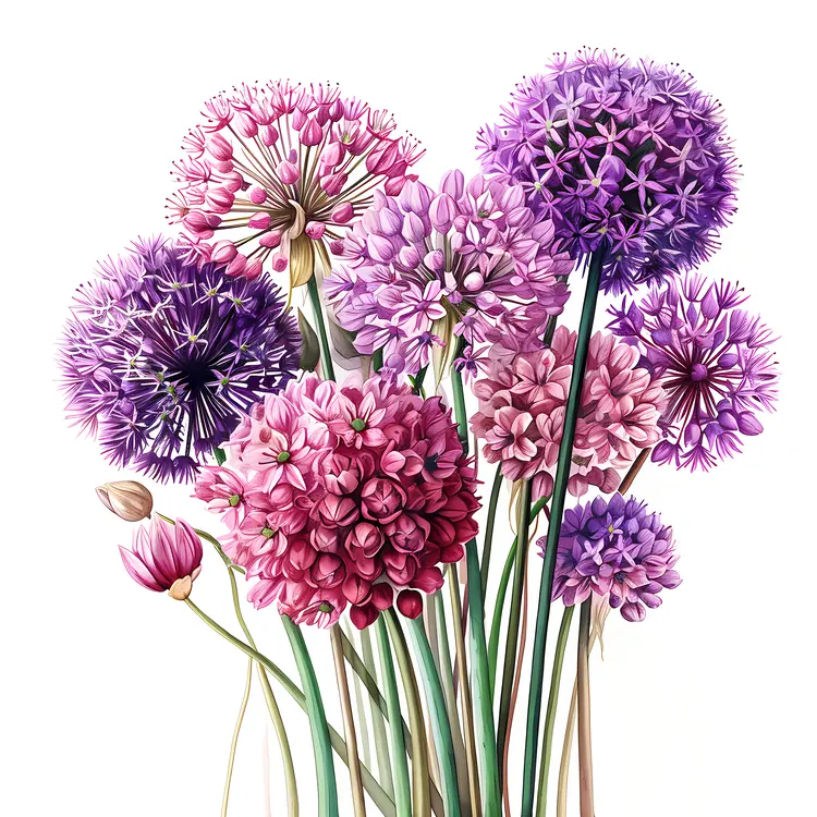 Colorful Allium Flowers in Bloom