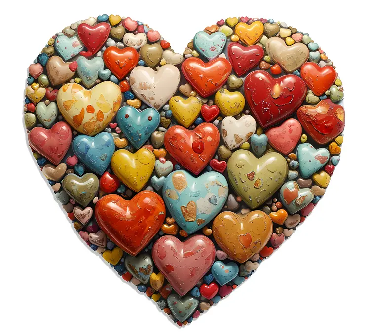 Colorful Decorative Heart Collage