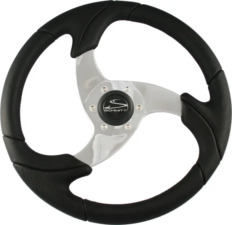 Black and Silver Schmitt Steering Wheel