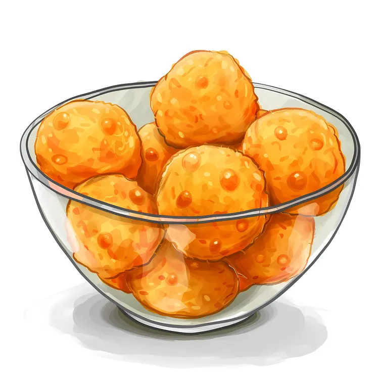 Glass Bowl of Orange Balls