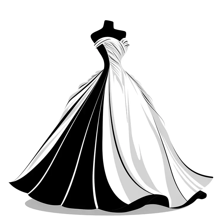 Elegant Black and White Dress
