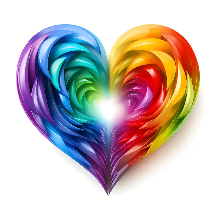 Colorful Abstract Rainbow Heart