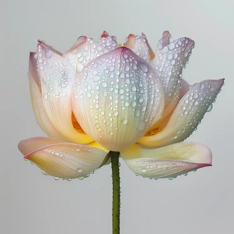 Lotus Flower with Water Droplets