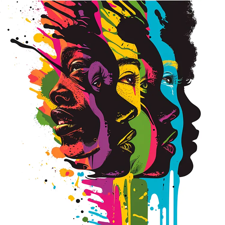 Colorful Silhouettes of Faces