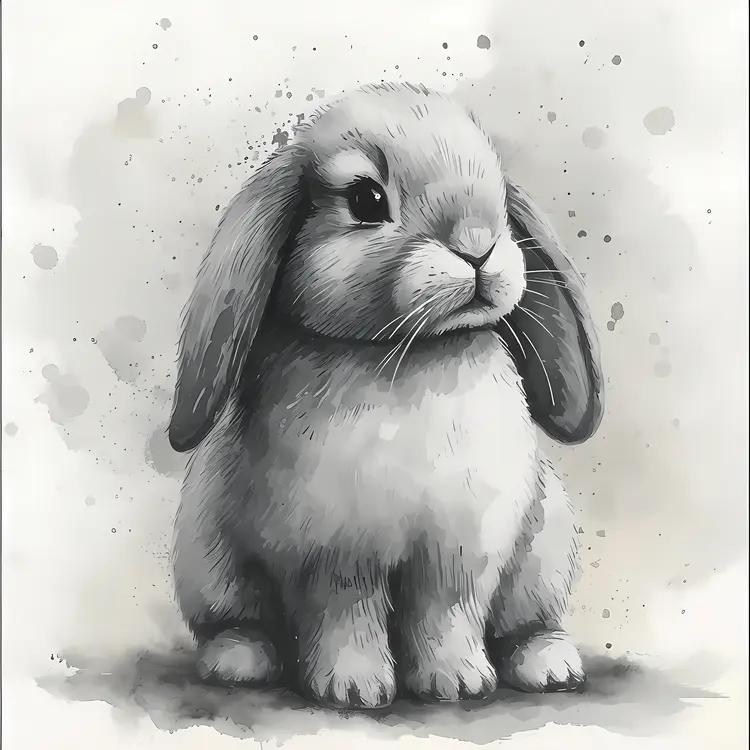 Adorable Fluffy Bunny Illustration