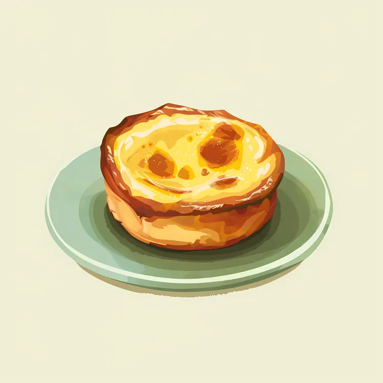 Delicious Custard Tart on Plate