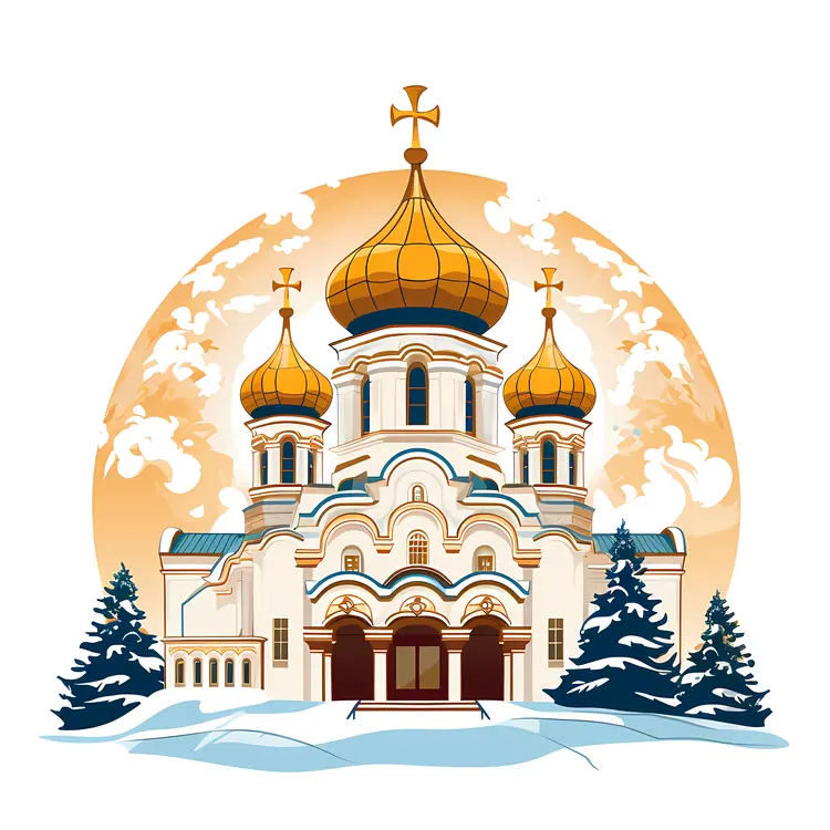 Snowy Church in Winter Wonderland