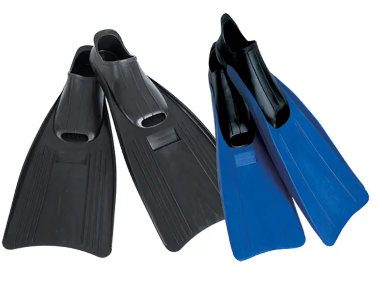 Black and Blue Swim Fins for Water Sports