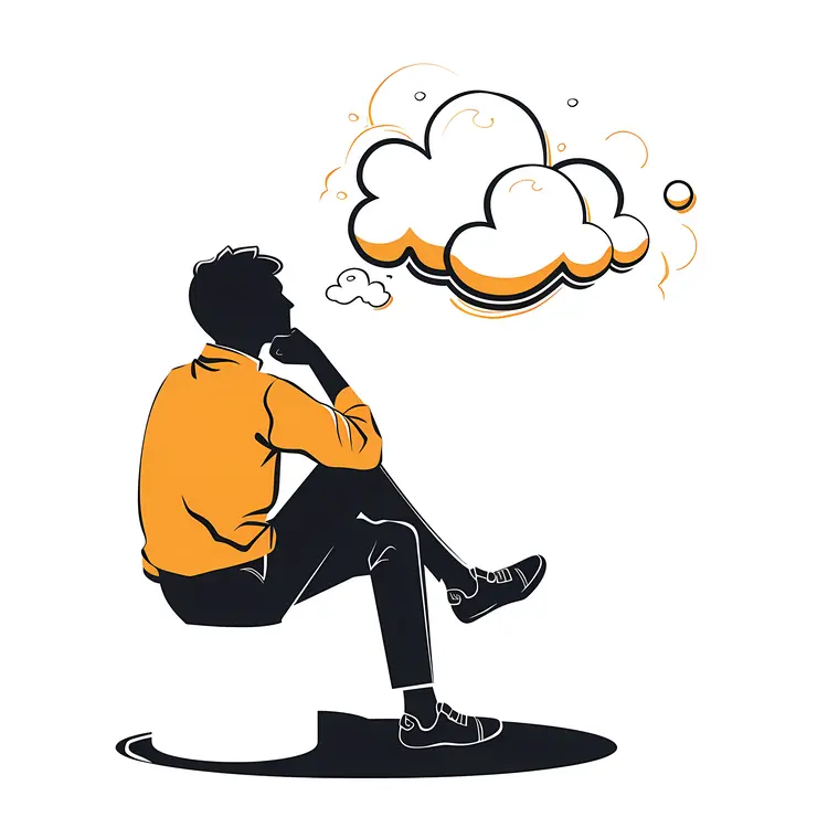 Man Sitting and Thinking