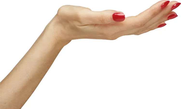 Hand with Red Nail Polish
