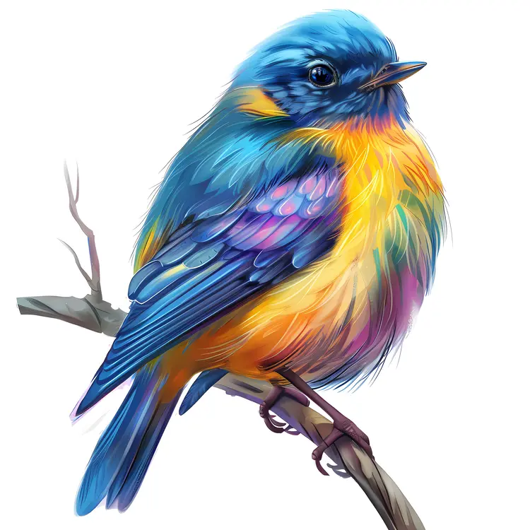 Vibrant Colorful Bird Perched on a Branch