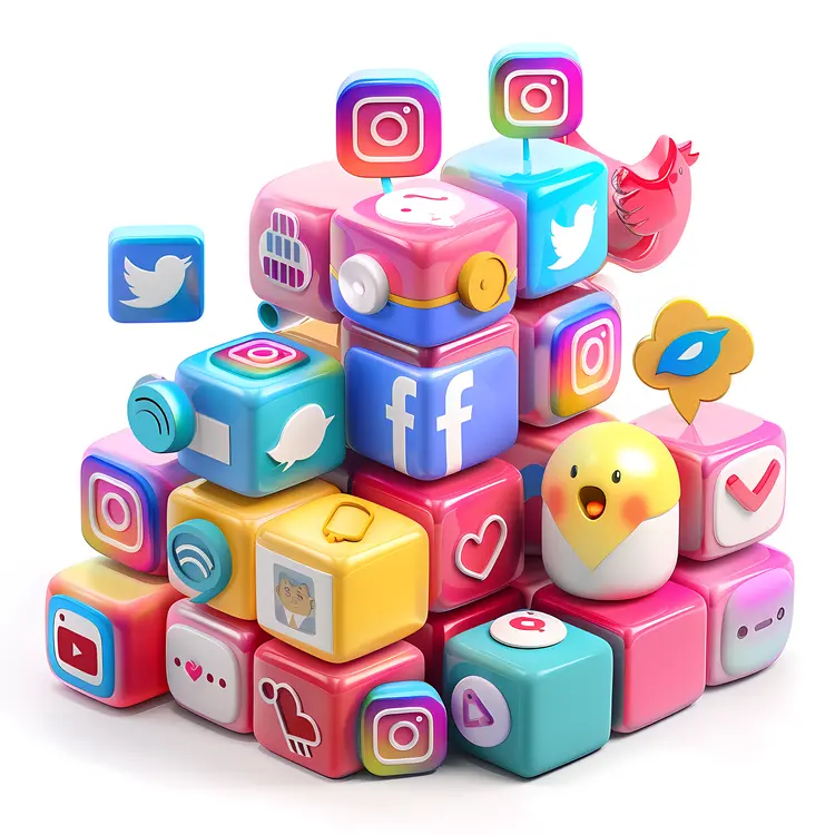 Stacked Social Media Blocks