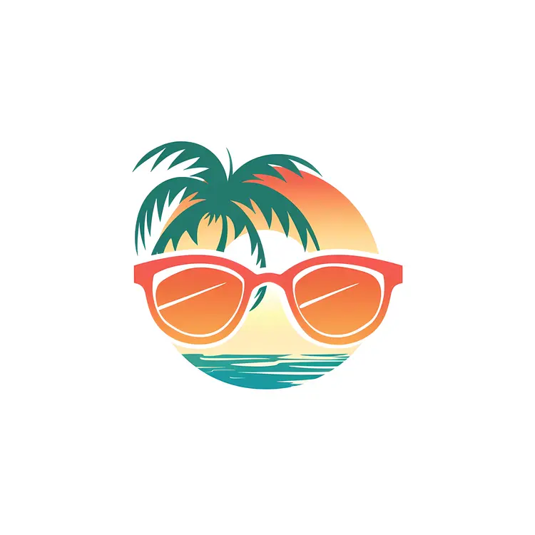 Sunglasses and Palm Tree Logo