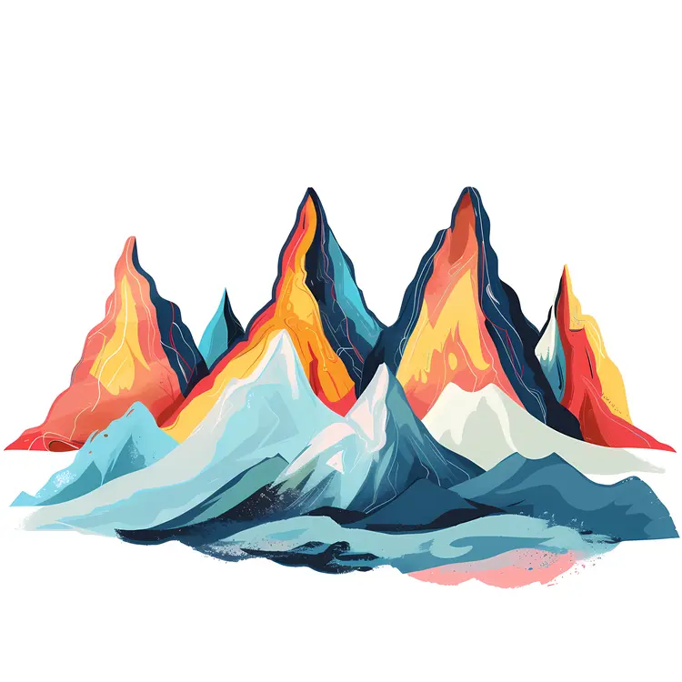 Colorful Abstract Geometric Mountains
