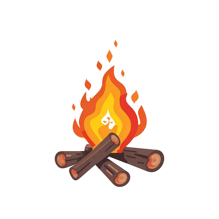Simple Campfire Illustration