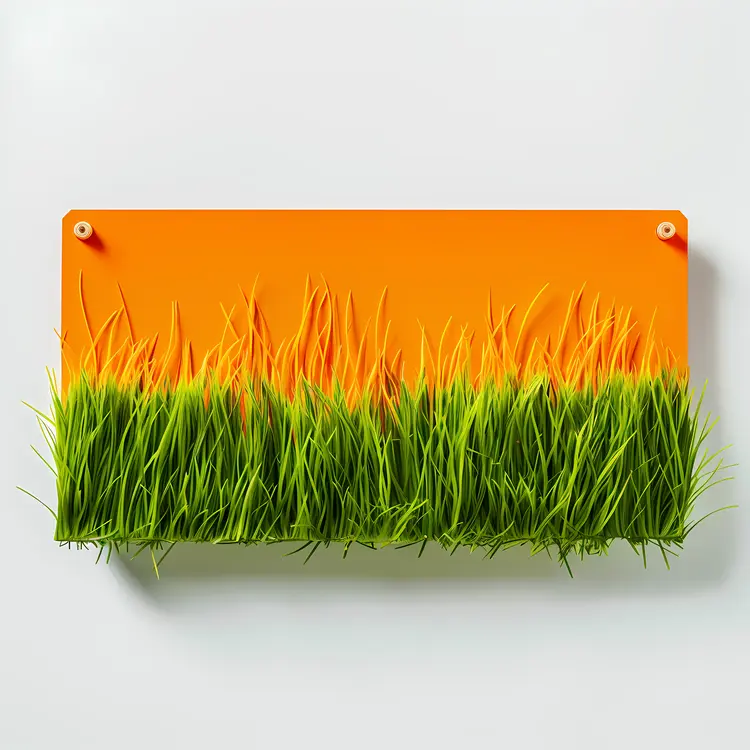Orange Grass Art on Wall