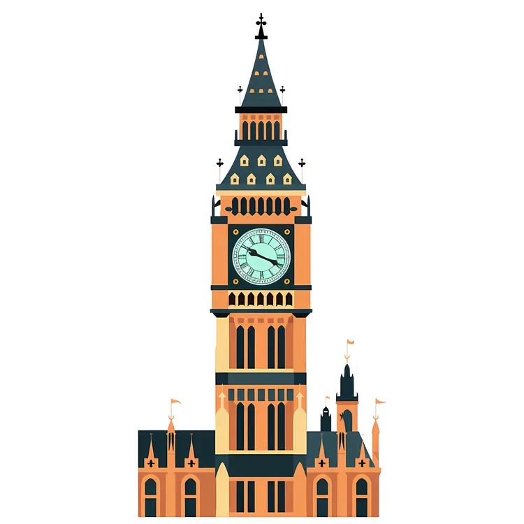 Simplified Big Ben Illustration