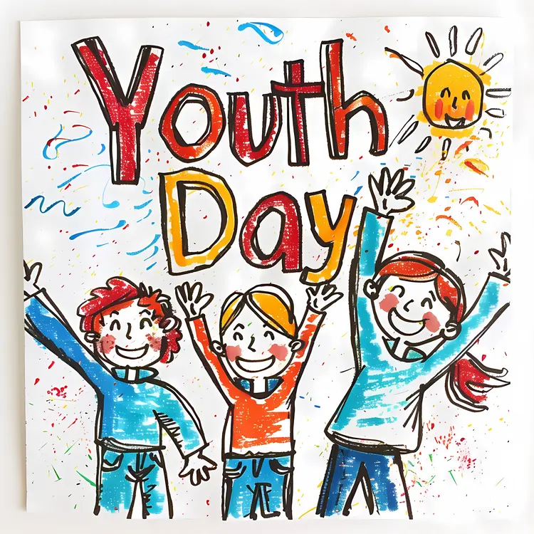 Youth Day Celebration with Colorful Drawing