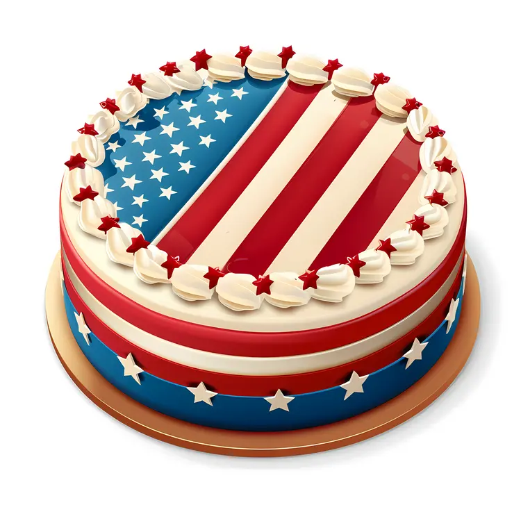 Patriotic American Flag Cake for Independence Day