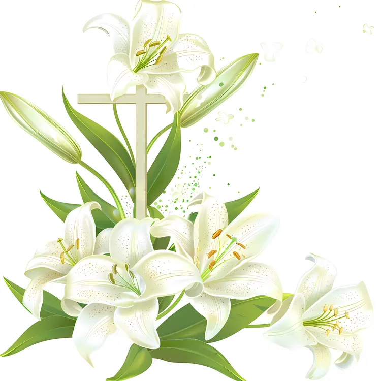 White Lilies and Cross for Easter