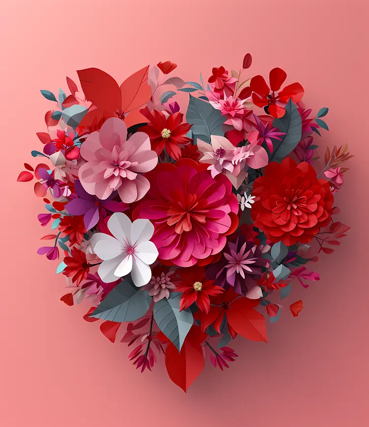 Heart-shaped Floral Arrangement for Valentine's Day