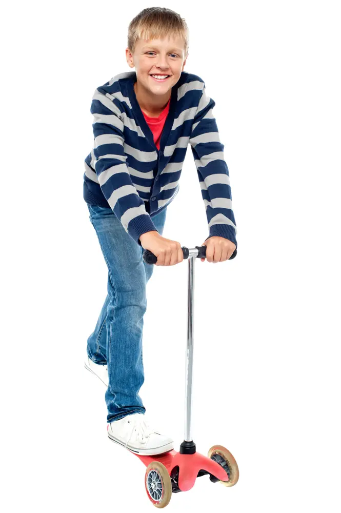 Boy Riding Scooter