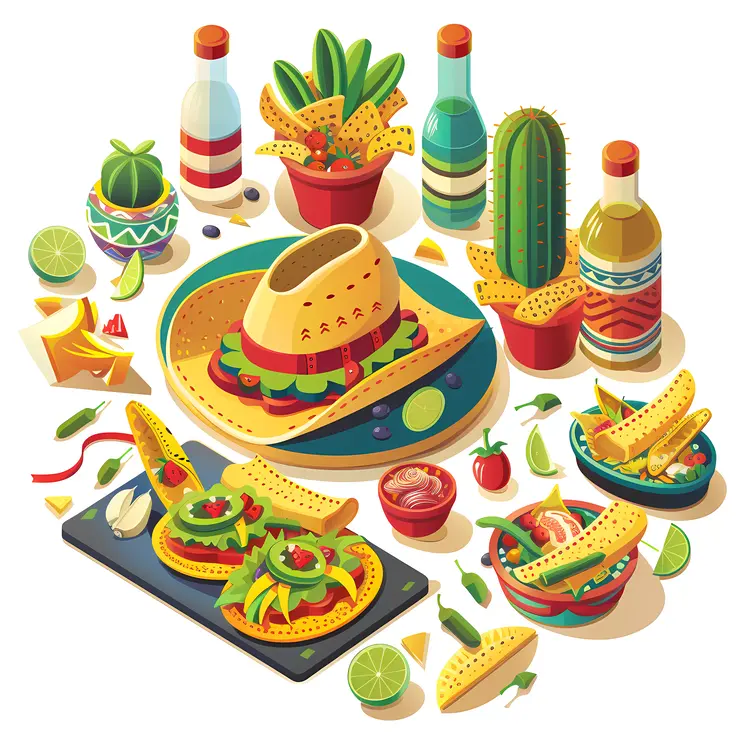 Mexican Feast with Tacos and Salsa