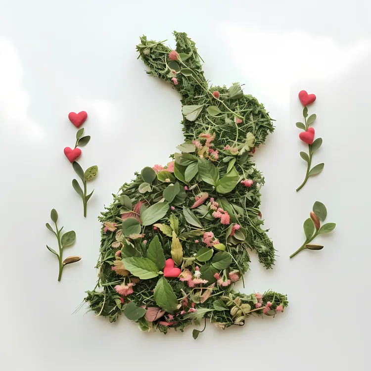 Heart Leaf Rabbit Plant Art