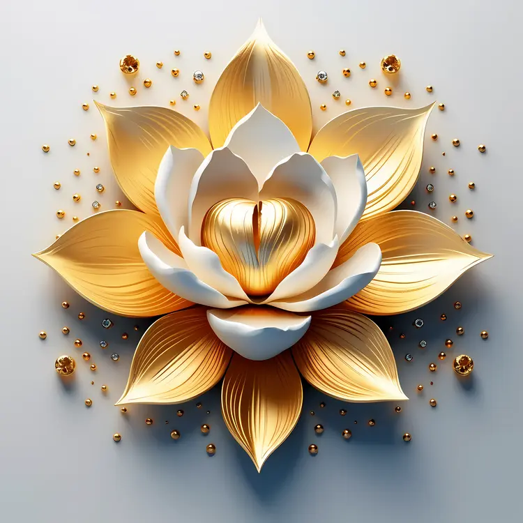 Elegant Golden Lotus Flower