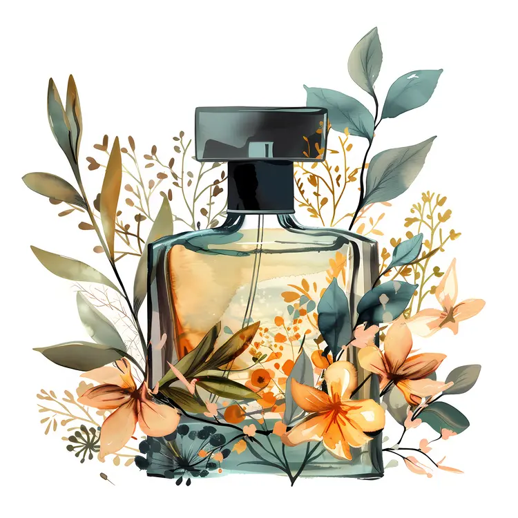 Stylish Perfume Bottle with Floral Design
