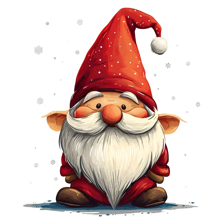 Adorable Gnome with Red Hat and Red Outfit