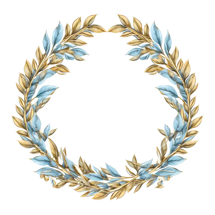 Blue and Gold Laurel Wreath for Victory